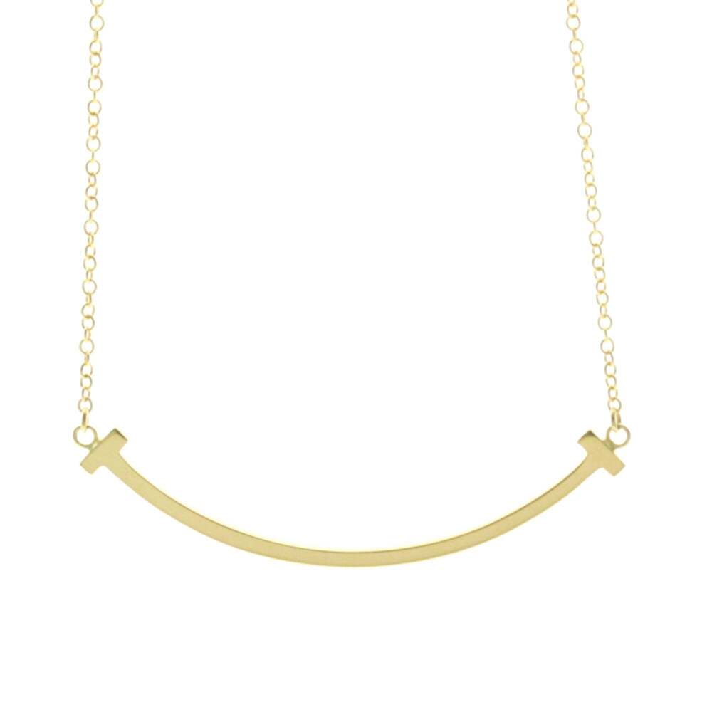 Tiffany T Smile Small Necklace Yellow Gold (18K) No Stone Men,Women Fashion P...